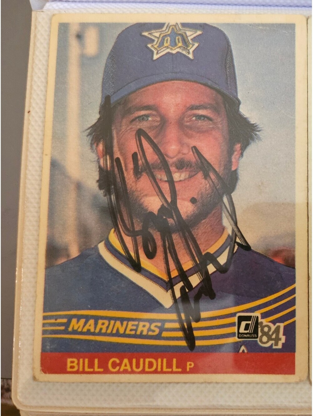 Bill Caudill Hand SIGNED 1984 Donruss Card Seattle Mariners Autograph